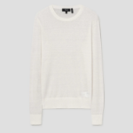Theory Women Neo Sag Harbor Crew Neck Pullover - Bone