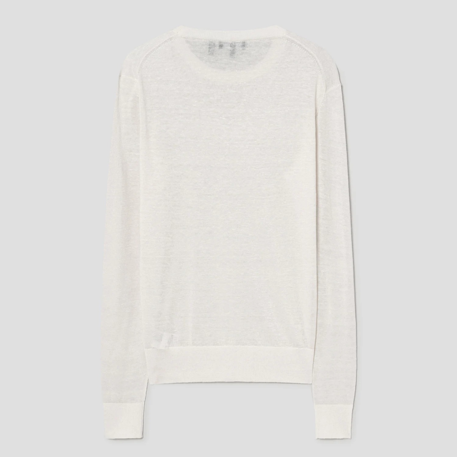 Theory Women Neo Sag Harbor Crew Neck Pullover - Bone
