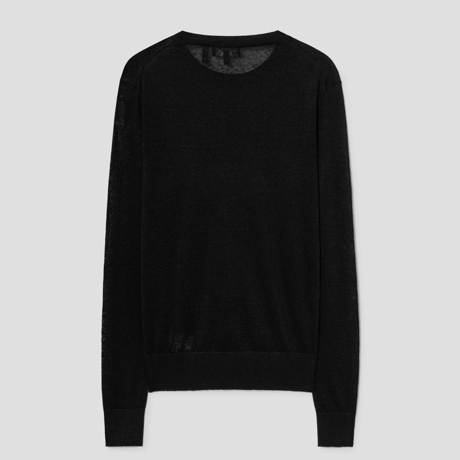 Theory Women Neo Sag Harbor Crew Neck Pullover - Black