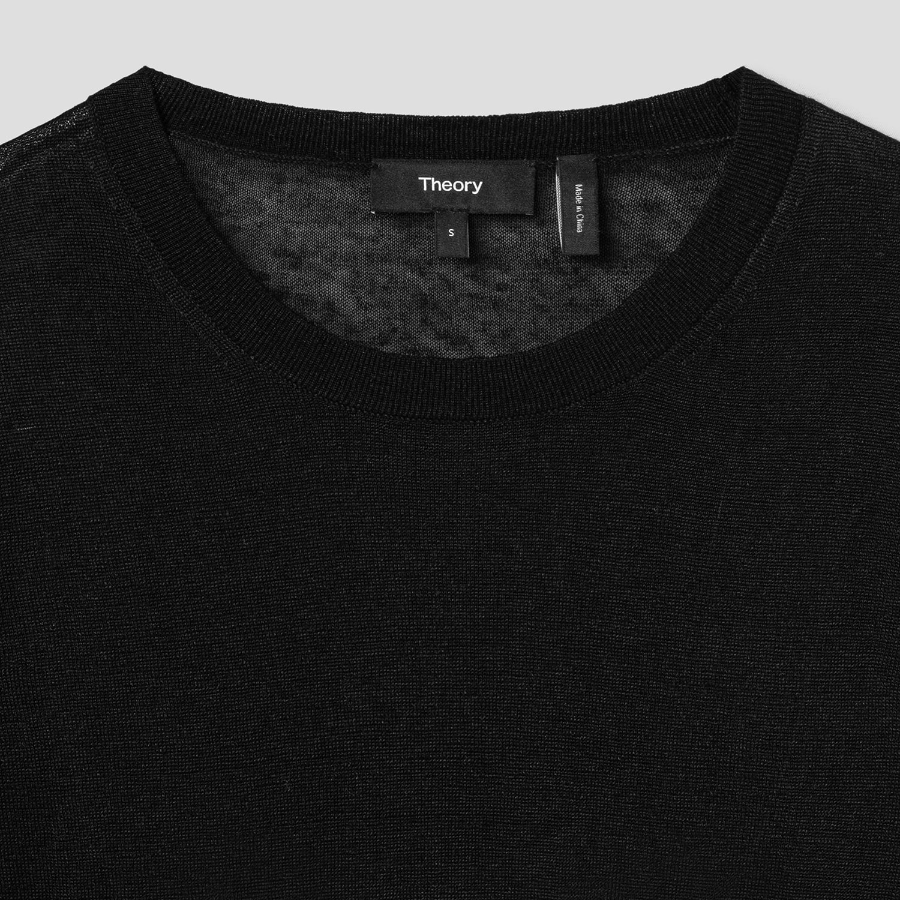 Theory Women Neo Sag Harbor Crew Neck Pullover - Black