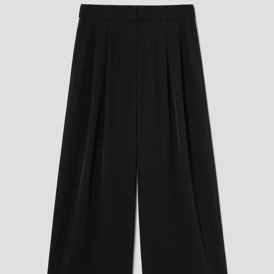 KUHO Riosell Blend Two Tuck Straight Pants - Black