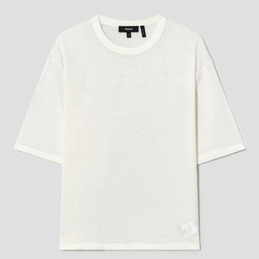 Theory Women Neo Sag Harbor Boyfriend Tee - Bone