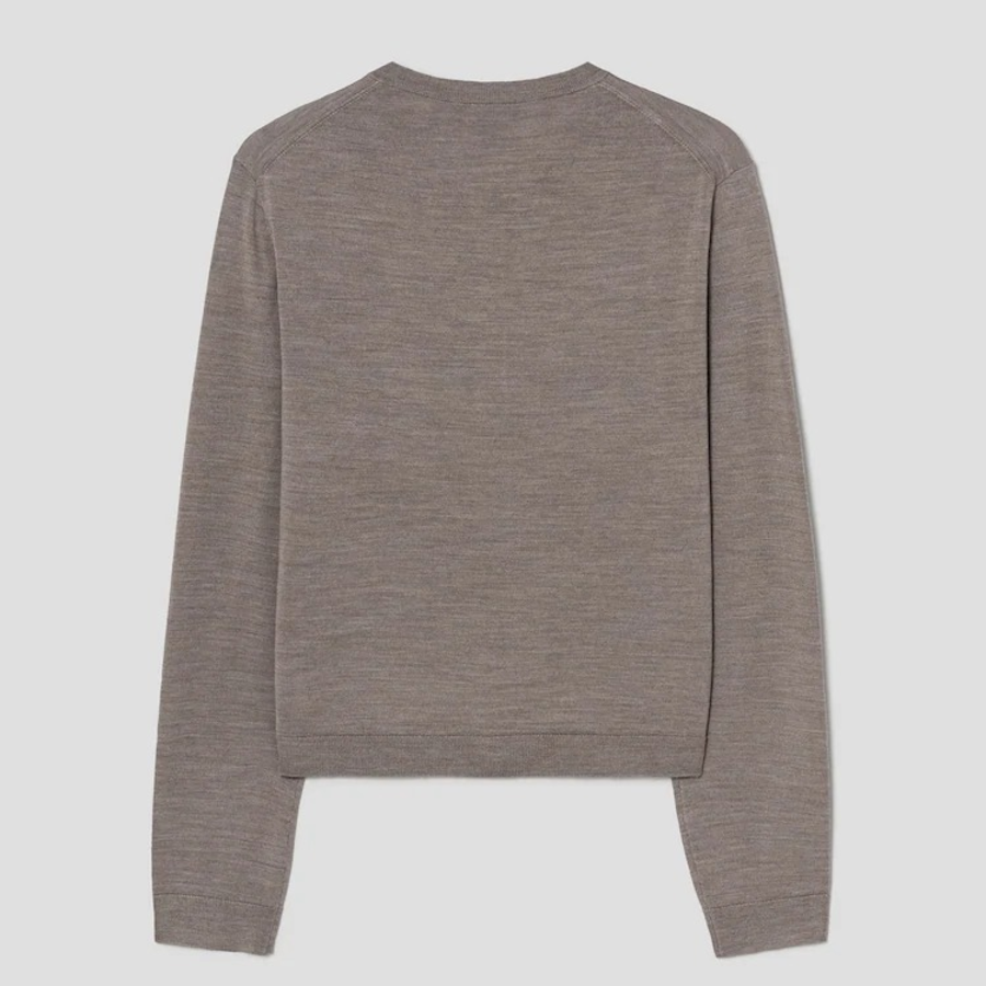 Theory Women Regal Wool Crop Cardigan - Light Cinder