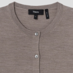 Theory Women Regal Wool Crop Cardigan - Light Cinder