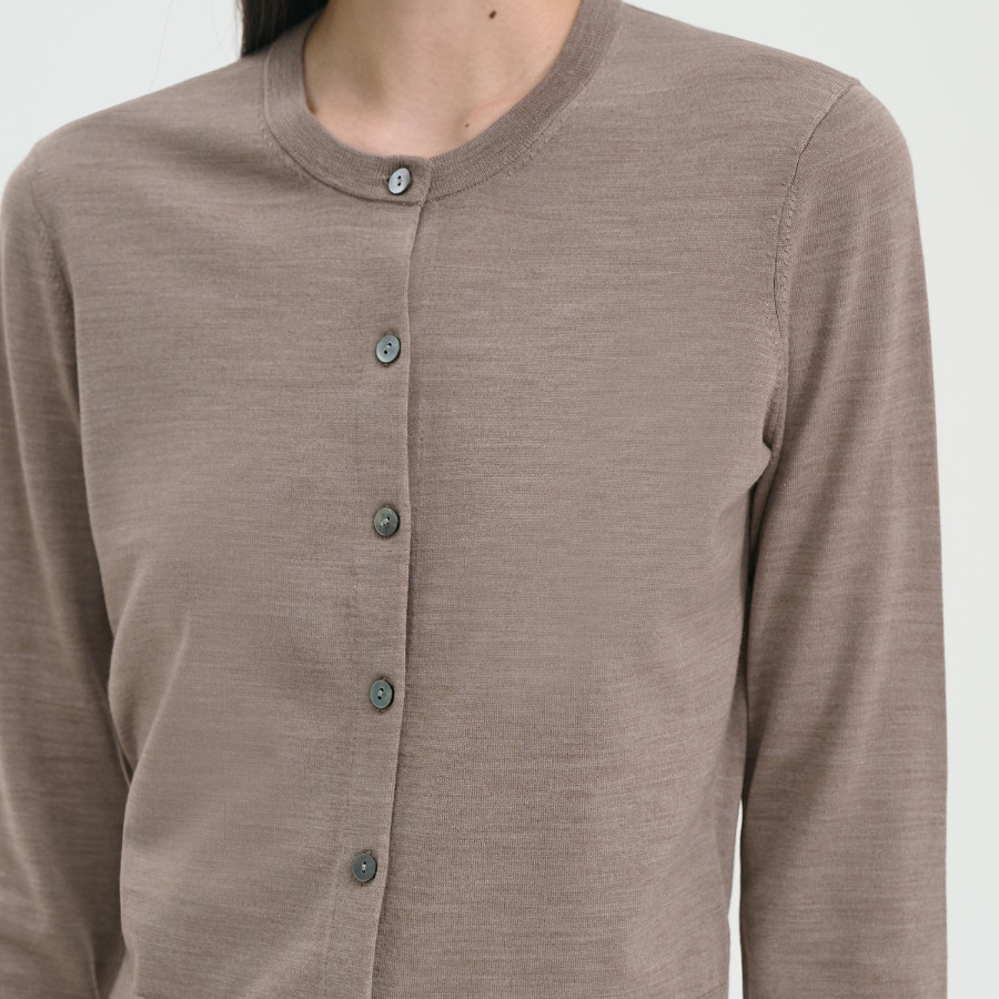 Theory Women Regal Wool Crop Cardigan - Light Cinder