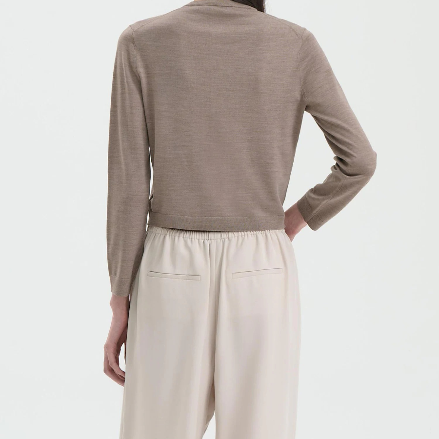 Theory Women Regal Wool Crop Cardigan - Light Cinder