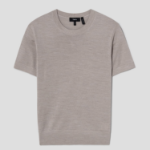 Theory Women Regal Wool Basic Tee - Pale Sand