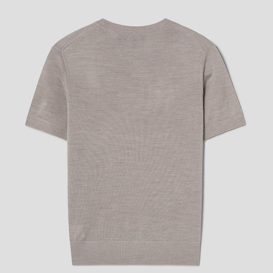 Theory Women Regal Wool Basic Tee - Pale Sand