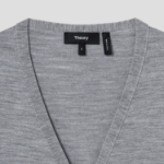 Theory Women Regal Wool Slim Crop Cardigan - Cool Heather Grey