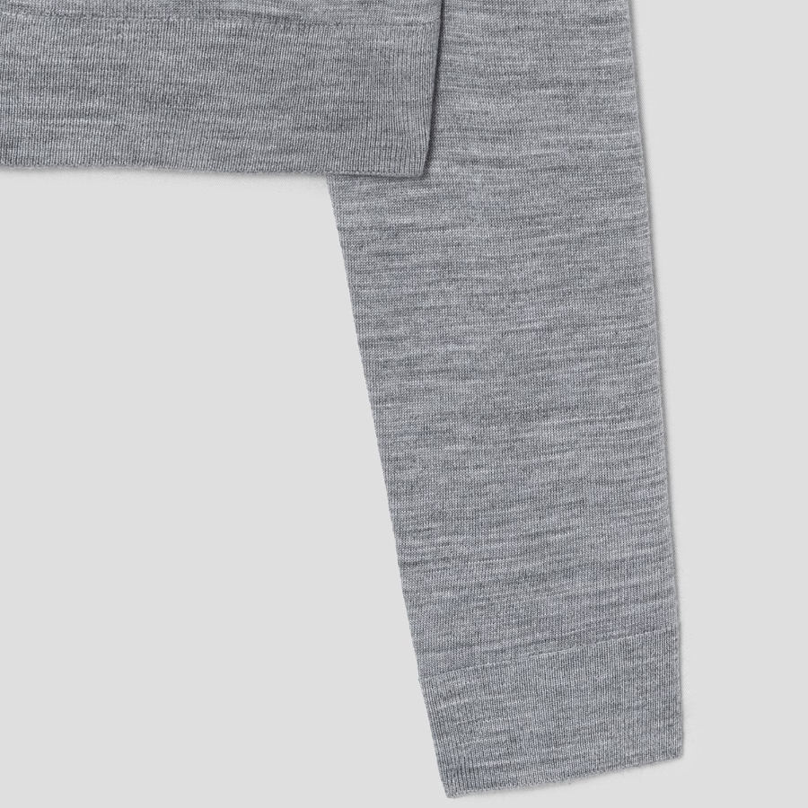 Theory Women Regal Wool Slim Crop Cardigan - Cool Heather Grey