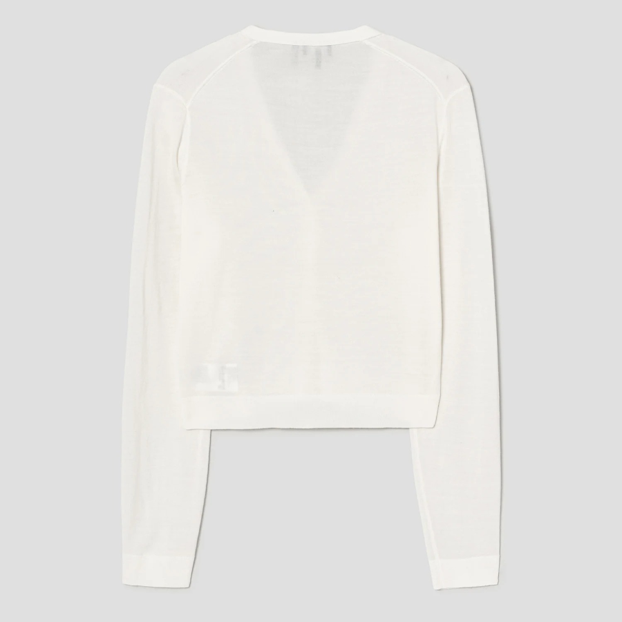 Theory Women Regal Wool Slim Crop Cardigan - New Ivory