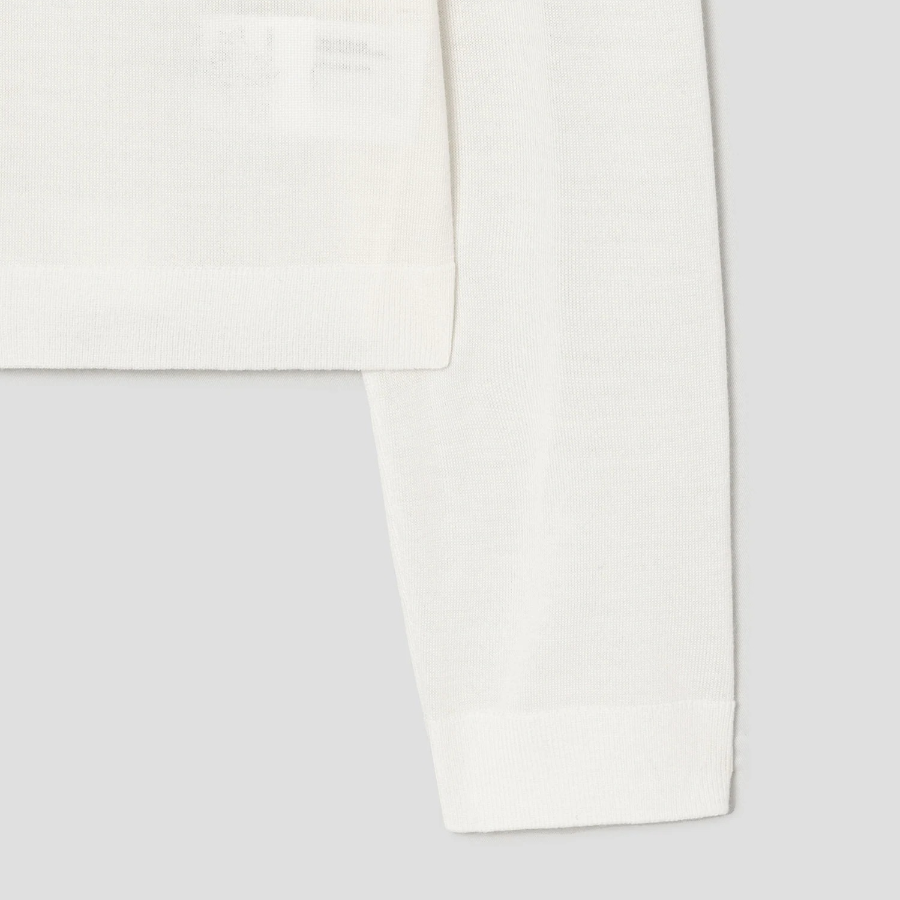 Theory Women Regal Wool Crop Cardigan - New Ivory