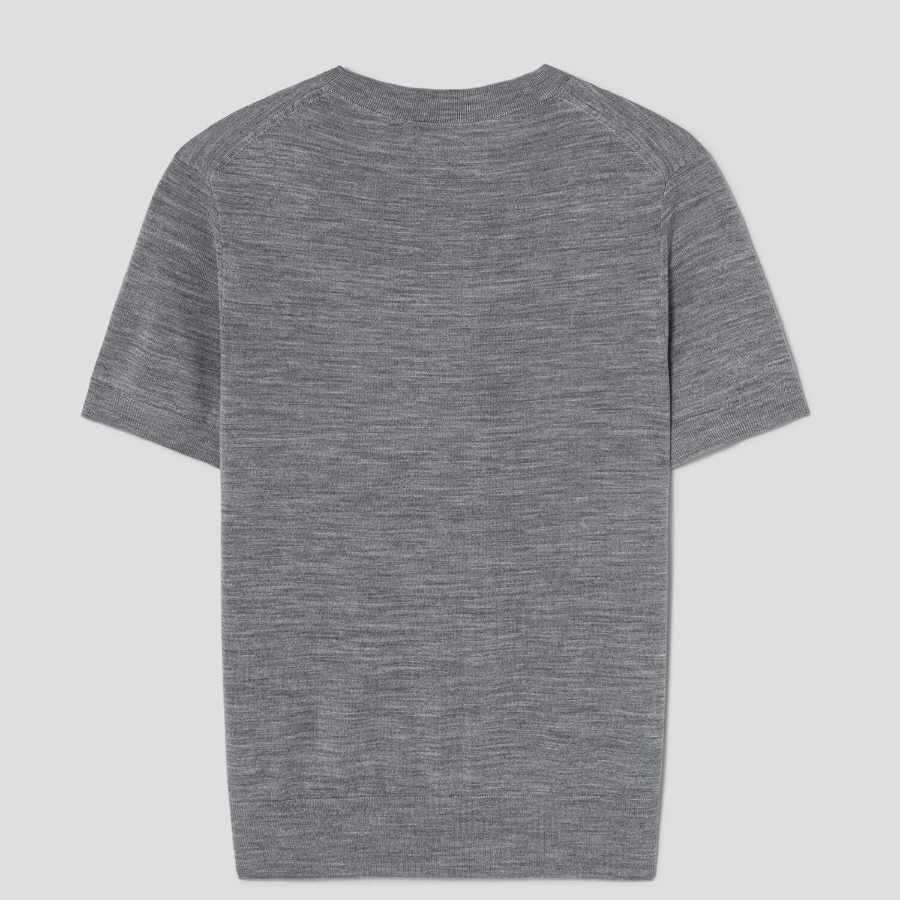 Theory Women Regal Wool Basic Tee - Cool Heather Grey