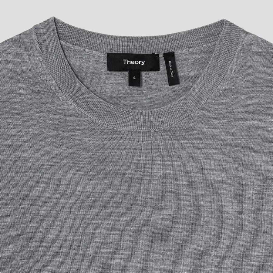 Theory Women Regal Wool Basic Tee - Cool Heather Grey
