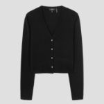 Theory Women Regal Wool Slim Crop Cardigan - Black