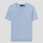 Theory Women Regal Wool Basic Tee - Pearl Blue