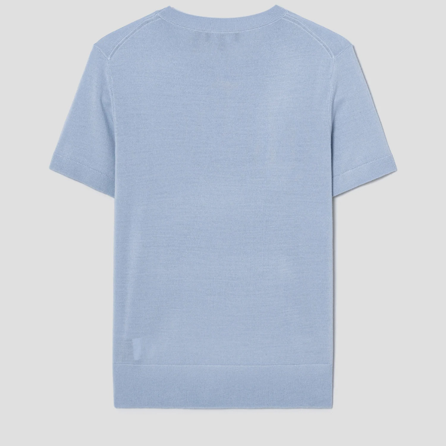 Theory Women Regal Wool Basic Tee - Pearl Blue