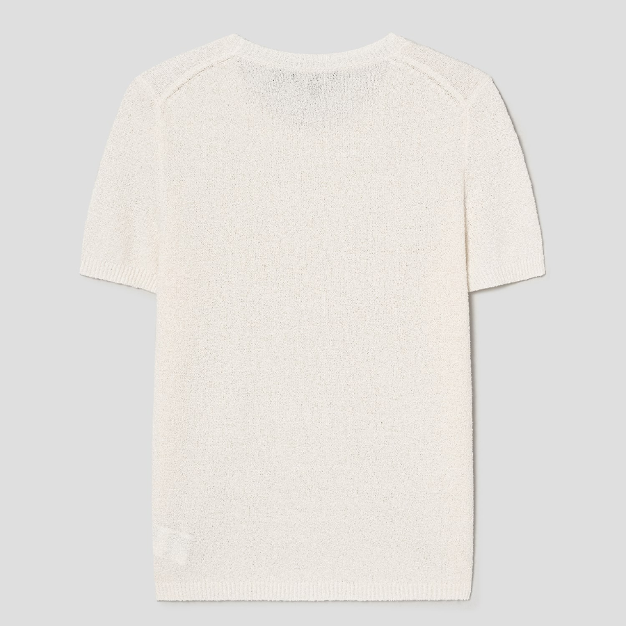 Theory Women Silk Boucle T-Shirt - Ivory