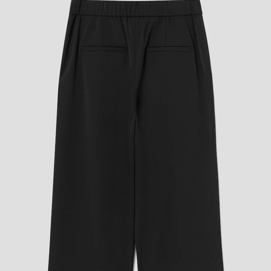 KUHO Crop Wide Fit Pants - Black