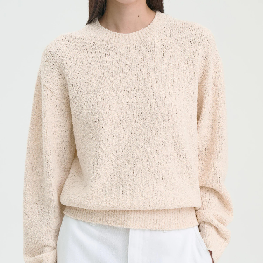 Theory Women Terry Boucle Boucle Sweatshirt - Ivory