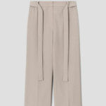 KUHO Wool Blend Belted Wide Fit Pants - Beige