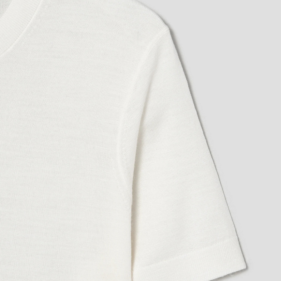 Theory Women Regal Wool Basic Tee - New Ivory