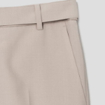 KUHO Wool Blend Belted Wide Fit Pants - Beige