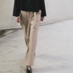 KUHO Wool Blend Belted Wide Fit Pants - Beige