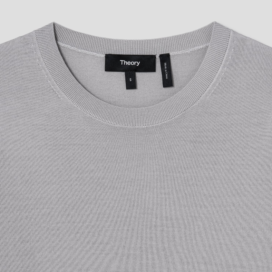Theory Women Regal Wool Basic Tee - Platinum