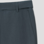 KUHO Wool Blend Belted Wide Fit Pants - Green