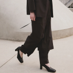 KUHO Wool Blend Belted Wide Fit Pants - Green