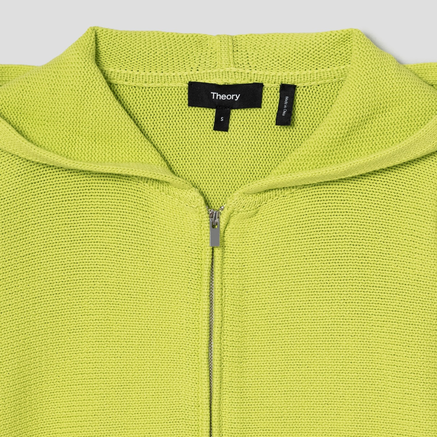 Theory Women Rounded Cotton Zip Up Hoodie Cardigan - Pomelo