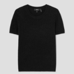 Theory Women Silk Boucle T-Shirt - Black