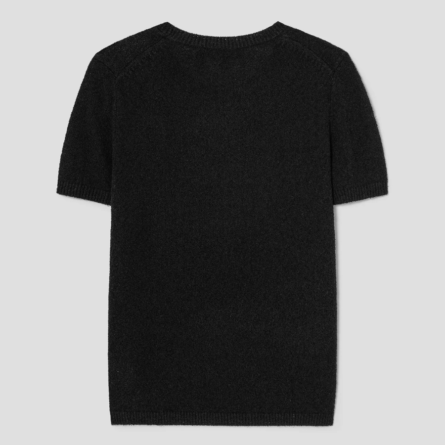 Theory Women Silk Boucle T-Shirt - Black