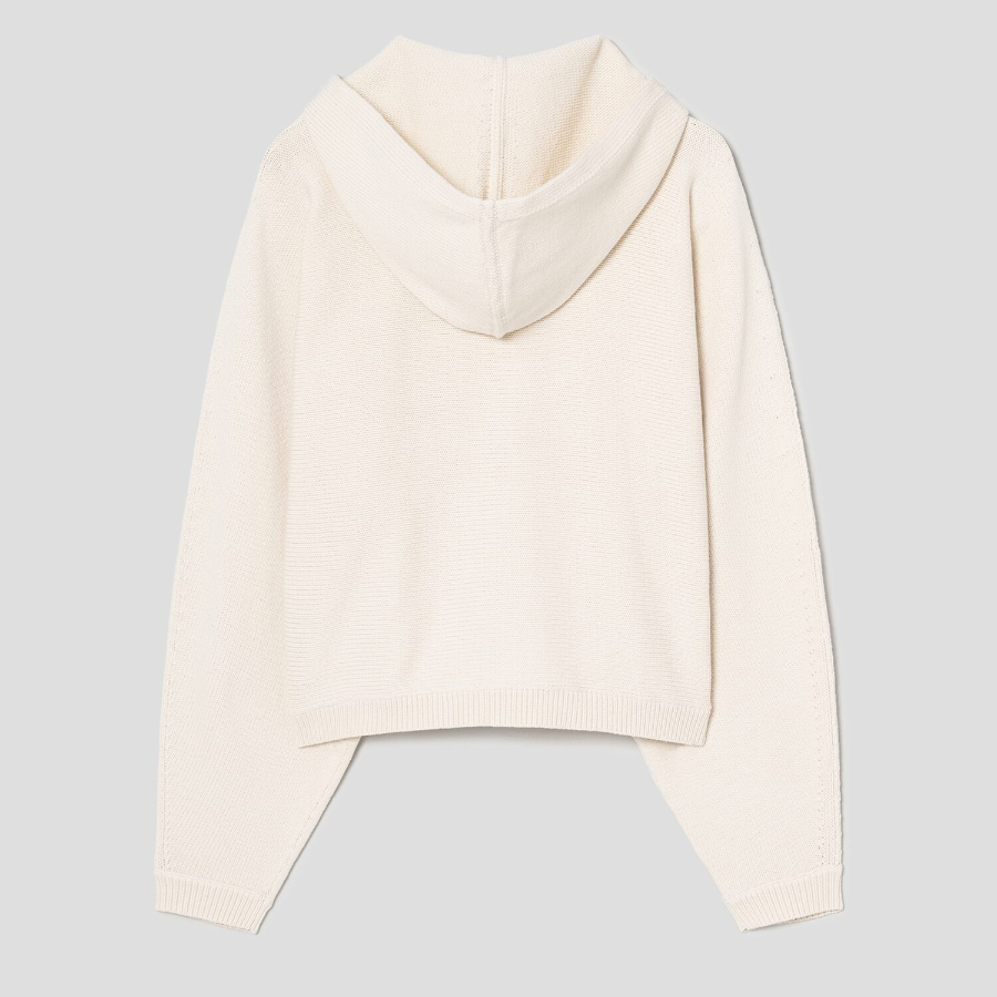 Theory Women Rounded Cotton Zip Up Hoodie Cardigan - Beige