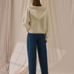 Theory Women Rounded Cotton Zip Up Hoodie Cardigan - Beige