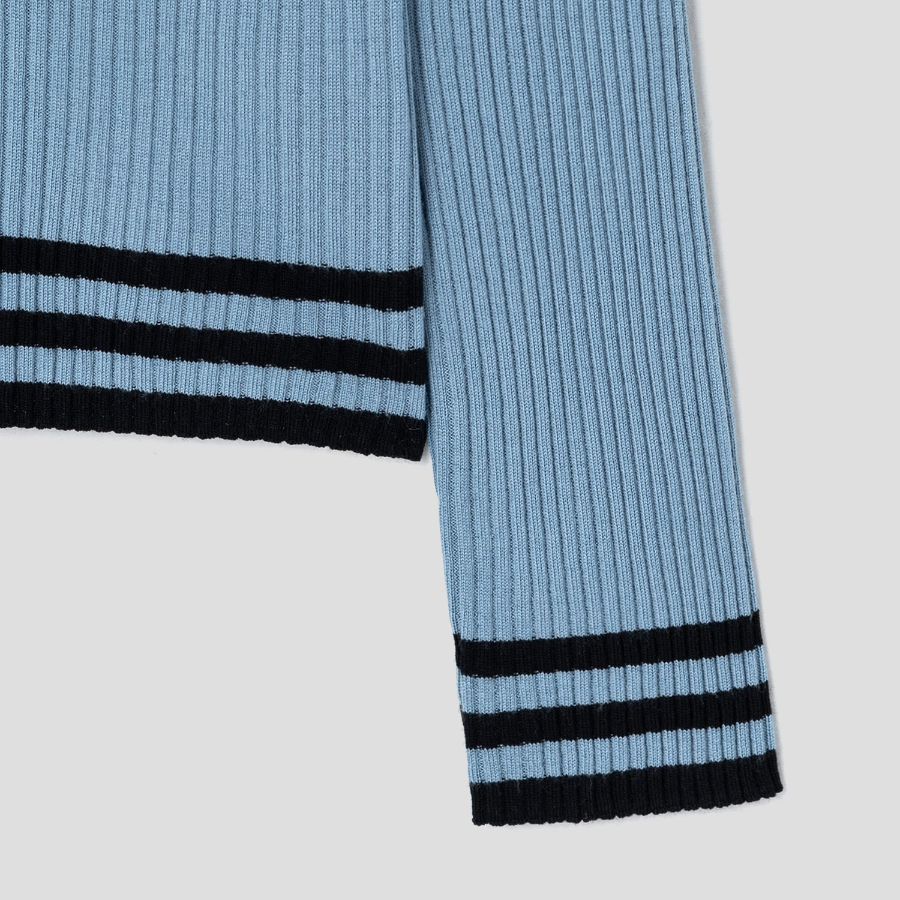 Theory Women Regal Wool Tipped Cardigan - Stone Blue/Black