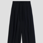 KUHO Cotton Blend Tuck Wide Fit Pants - Navy