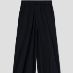 KUHO Cotton Blend Tuck Wide Fit Pants - Navy