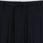 KUHO Cotton Blend Tuck Wide Fit Pants - Navy