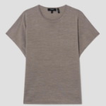 Theory Women Regal Wool Bat Wing Top - Light Cinder