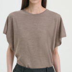 Theory Women Regal Wool Bat Wing Top - Light Cinder