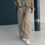 KUHO Denim Carpenter Wide Pants - Beige