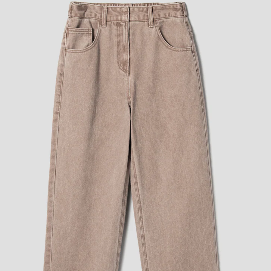 KUHO Denim Carpenter Wide Pants - Beige