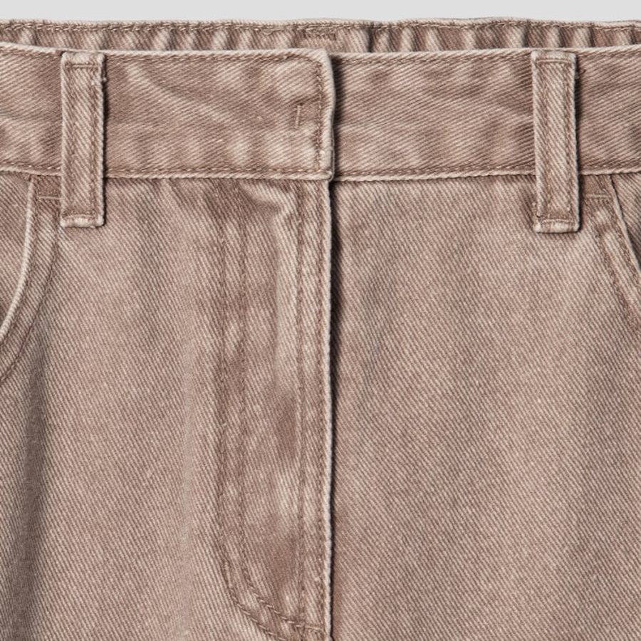 KUHO Denim Carpenter Wide Pants - Beige