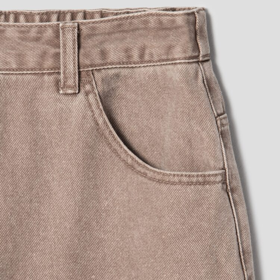 KUHO Denim Carpenter Wide Pants - Beige