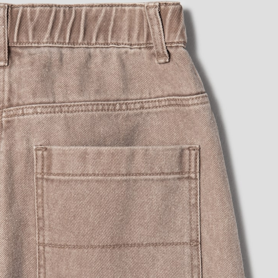 KUHO Denim Carpenter Wide Pants - Beige