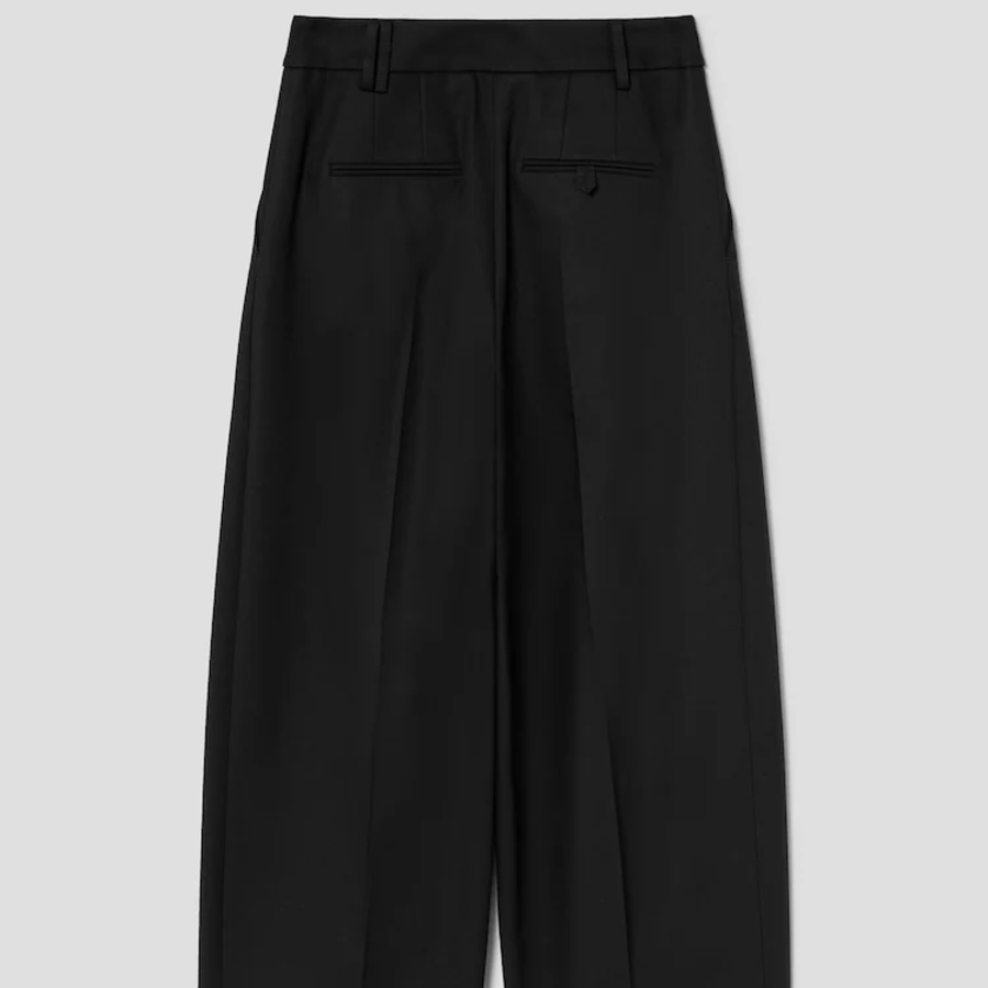 KUHO Cotton Blend Wide Fit Pants - Black