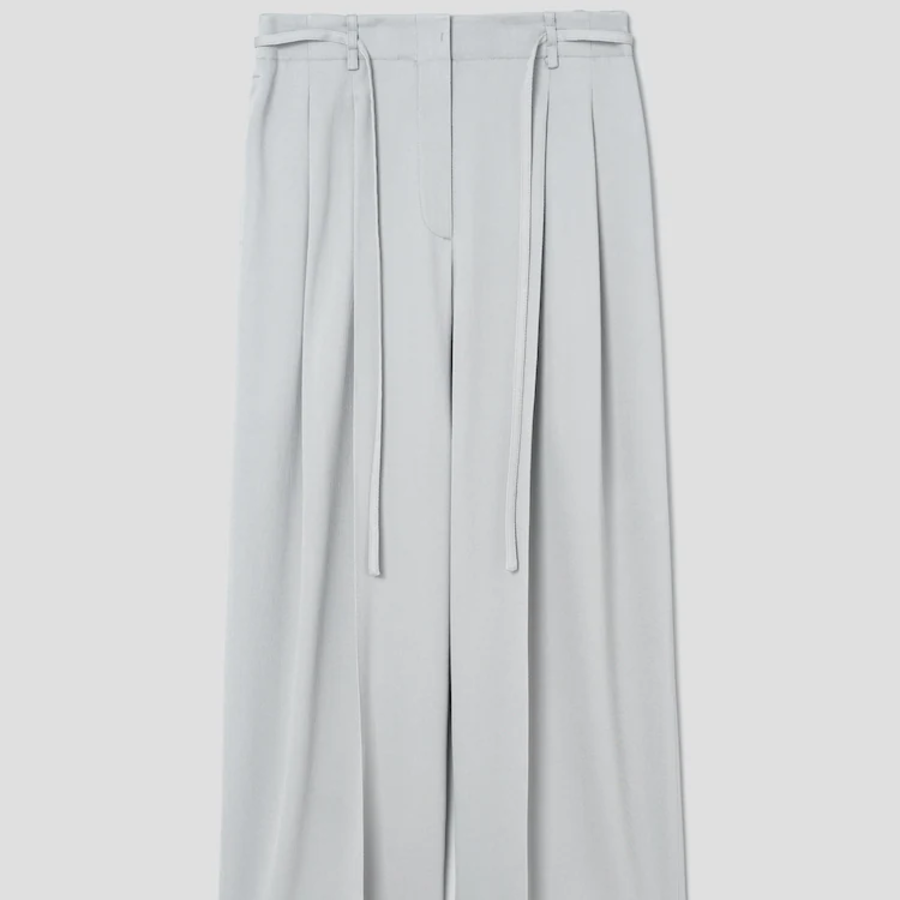 KUHO String Wide Fit Pants - Light Grey
