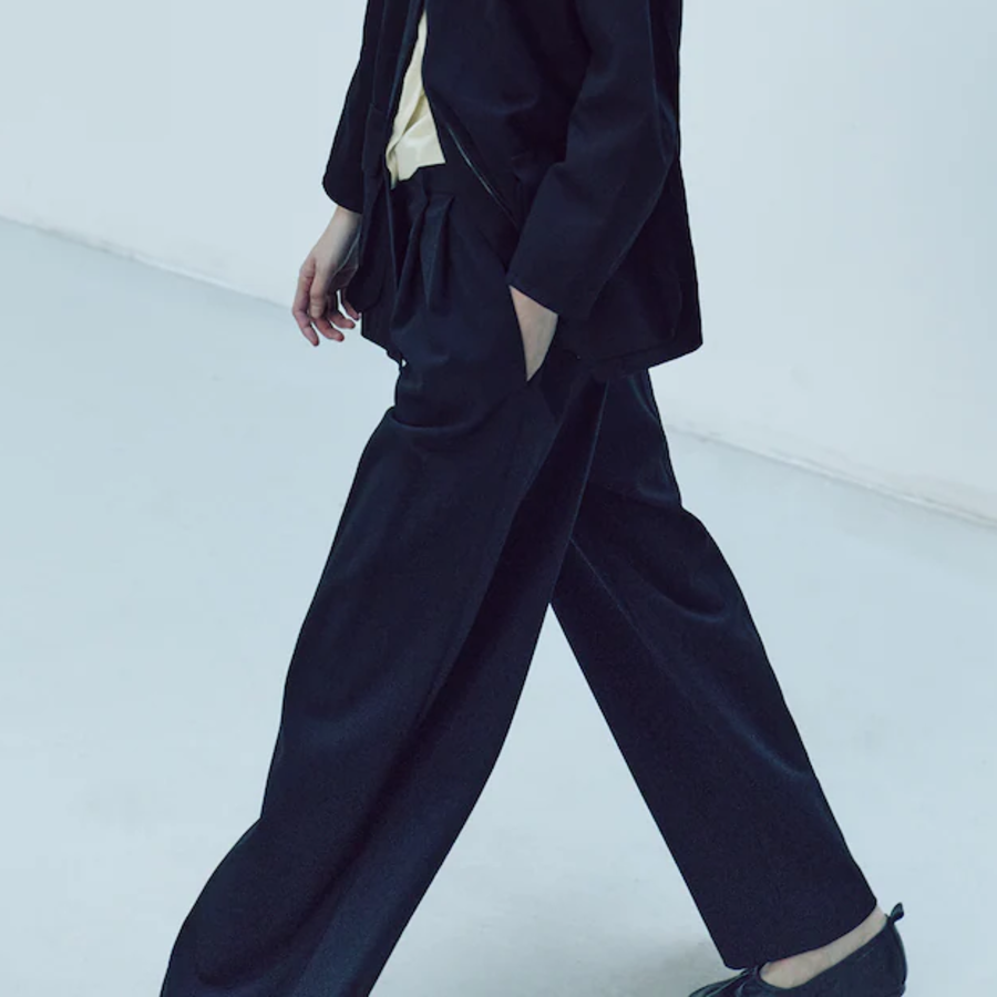 KUHO String Wide Fit Pants - Navy